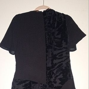 Black Vera Wang Dress with black crush velvet inlay.